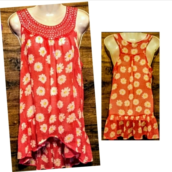 Forever 21 Cover Up Size M Daisy Peplum Racerback - Picture 2 of 10